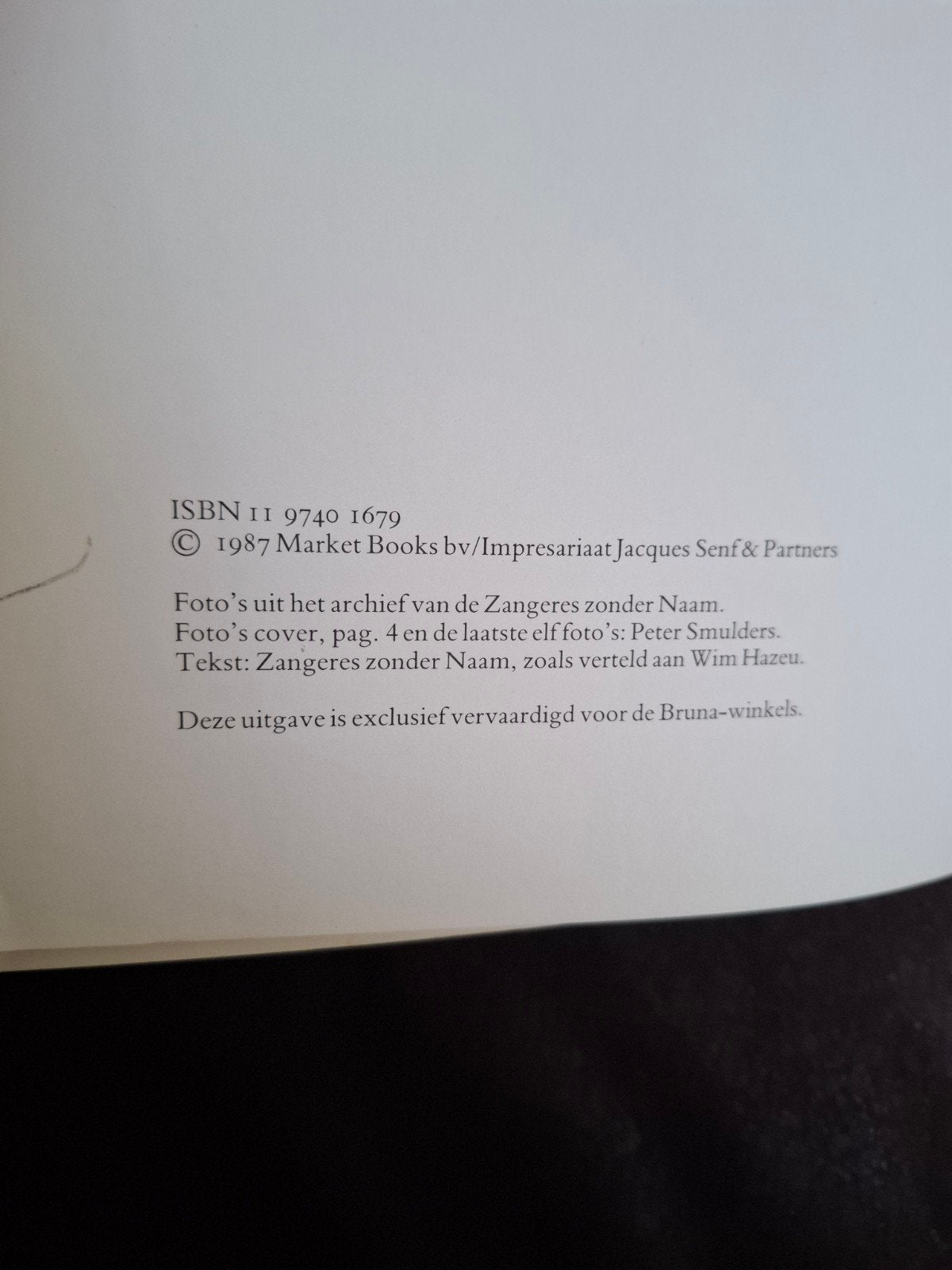 Bedankt lieve mensen - Zangeres zonder Naam (1987), Overige, Ophalen of Verzenden, Zo goed als nieuw, Zangeres zonder Naam