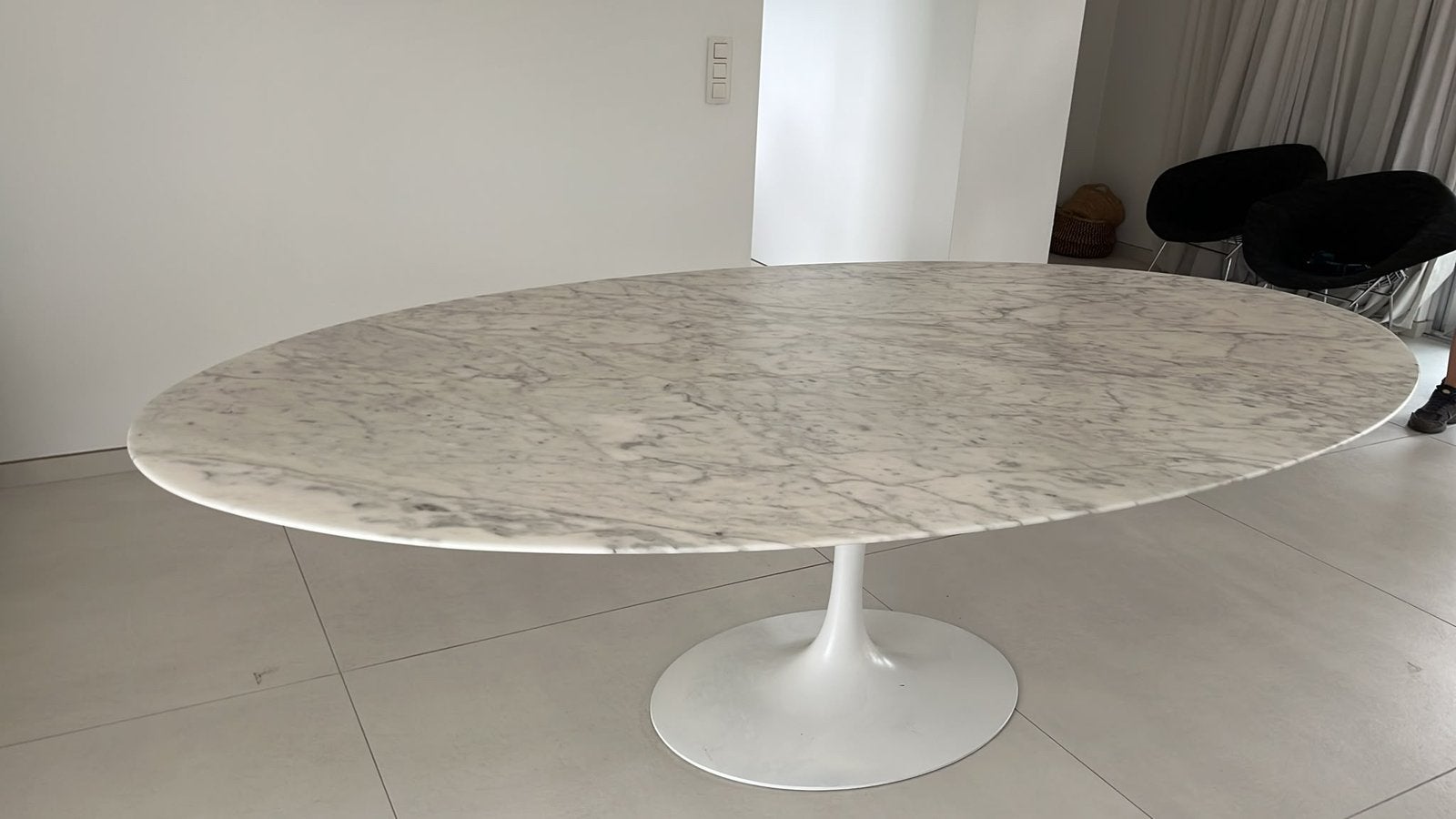 Orig. ovale Knoll Tulip (198x121) Arabescato mat (+Ronde), Ophalen of Verzenden, Vitra togo mah jong leolux edra cassina b&b italia artifort