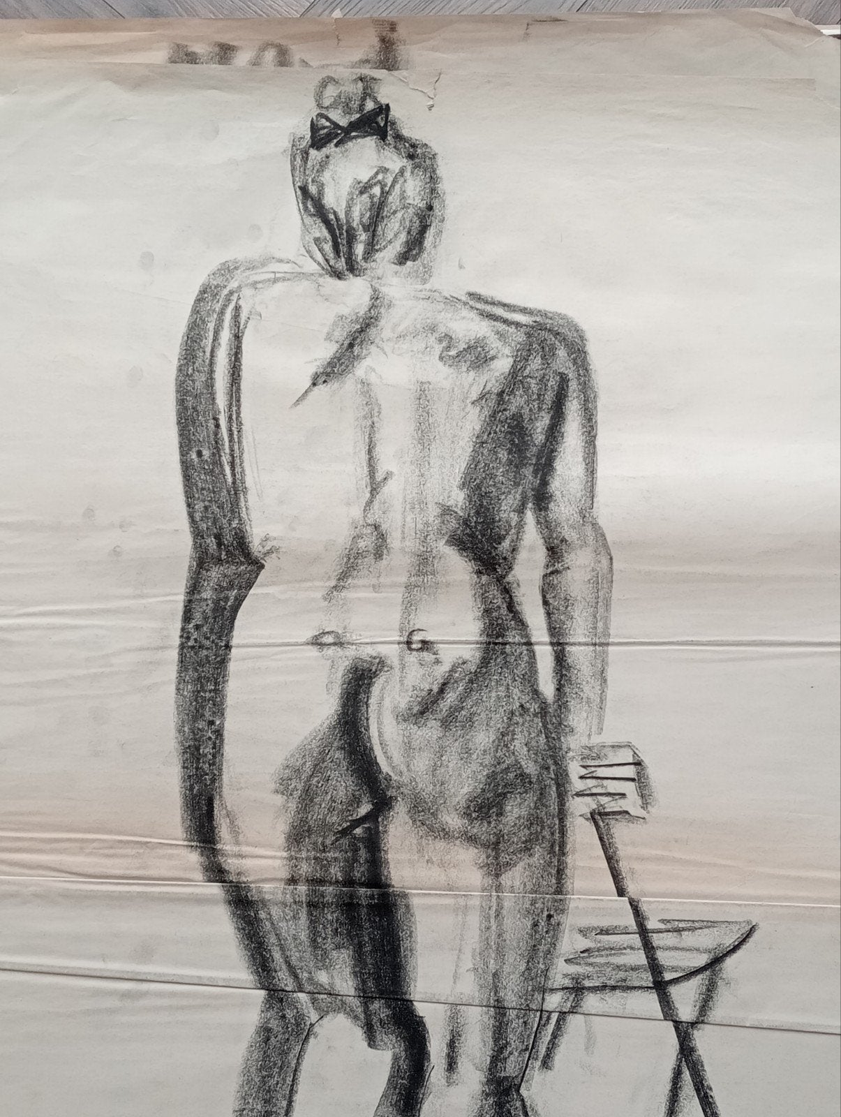 tekening jaren 90 staand naakt, Ophalen of Verzenden