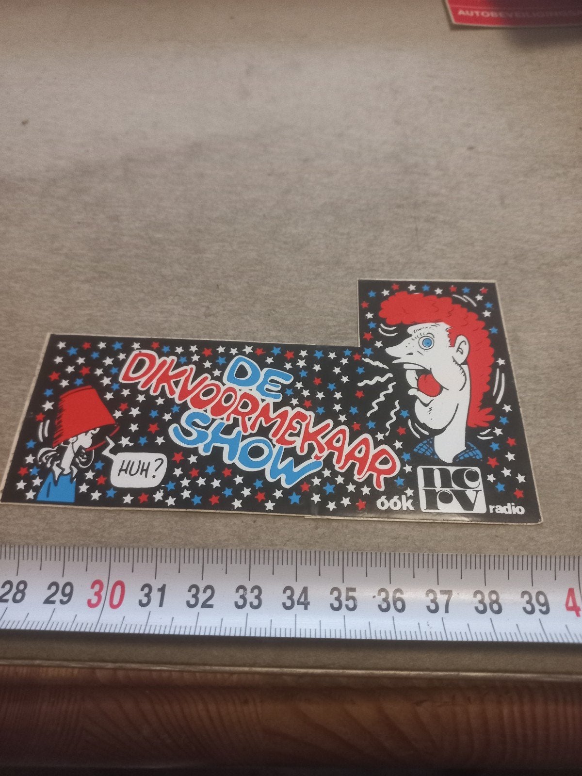Vintage De Dik Voormekaar Show sticker - Radio 66k, Ophalen of Verzenden, Gebruikt, Film, Tv of Omroep