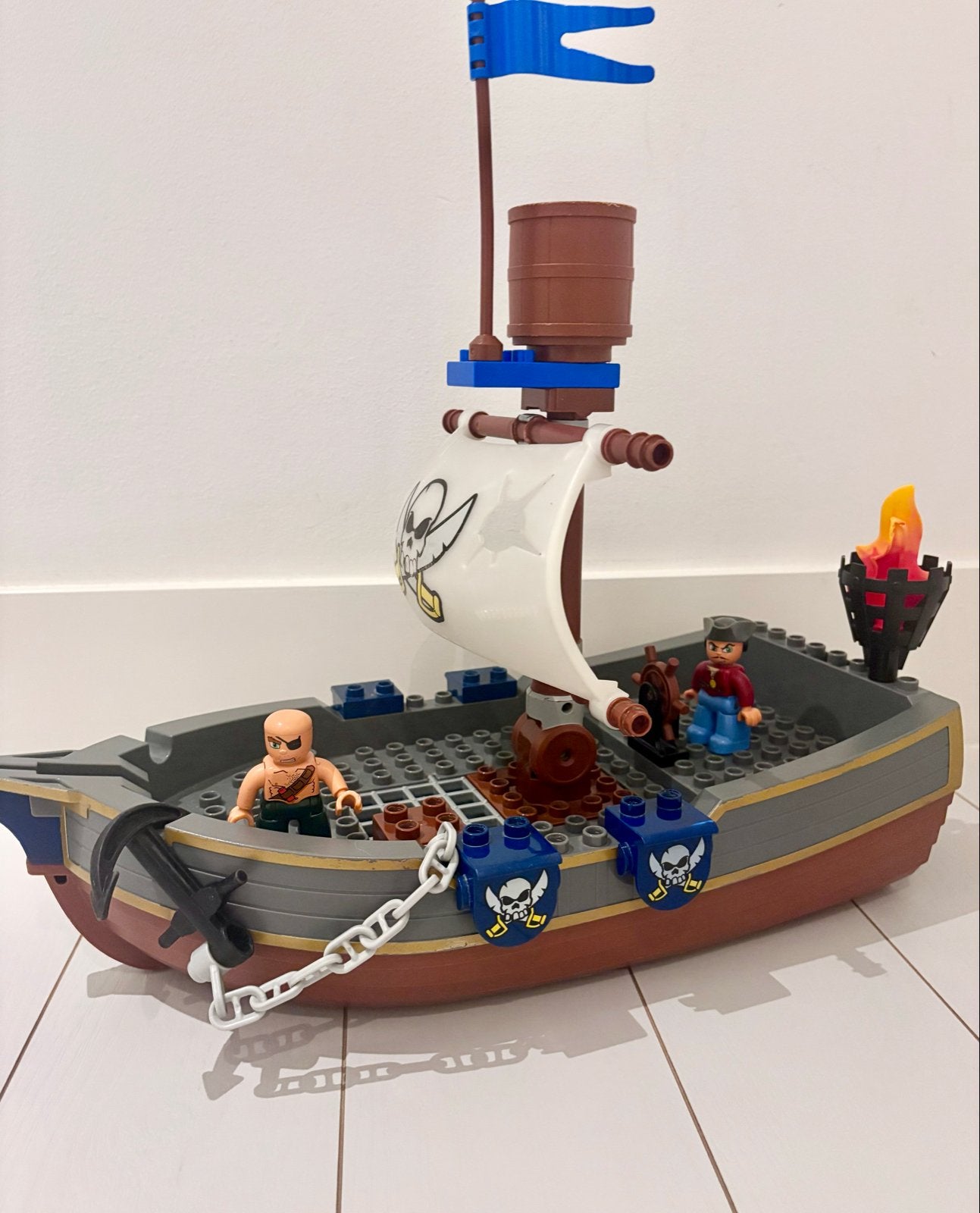 Duplo Piraten boot met piraten en accessoires, Ophalen of Verzenden, Gebruikt