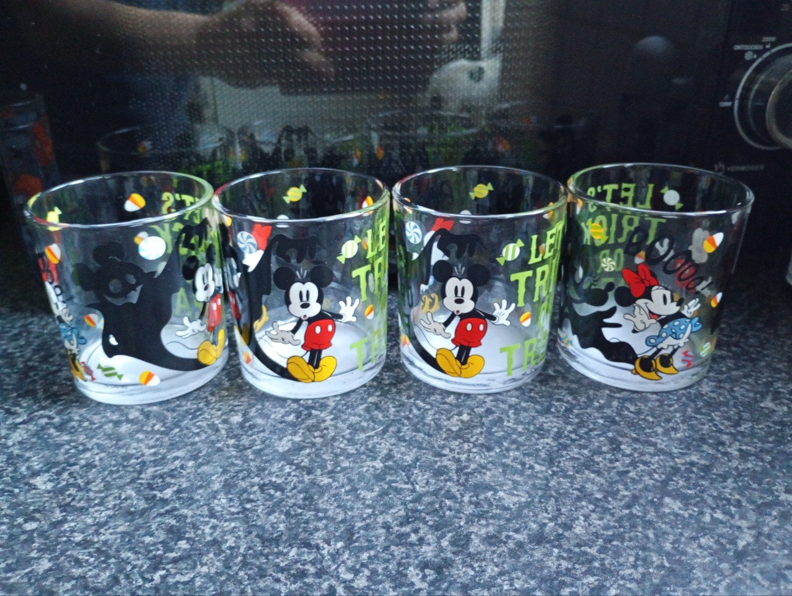 Disney Mickey Mouse Halloween Glazen Set (4 stuks), Nieuw, Ophalen of Verzenden, Meerkleurig, Overige merken
