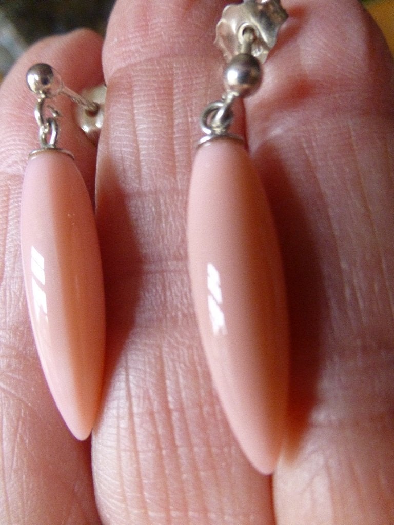Zilveren Oorhangers met Antieke faux - Angel Skin Pampels, Met kristal, Verzenden, Nieuw, Zilver
