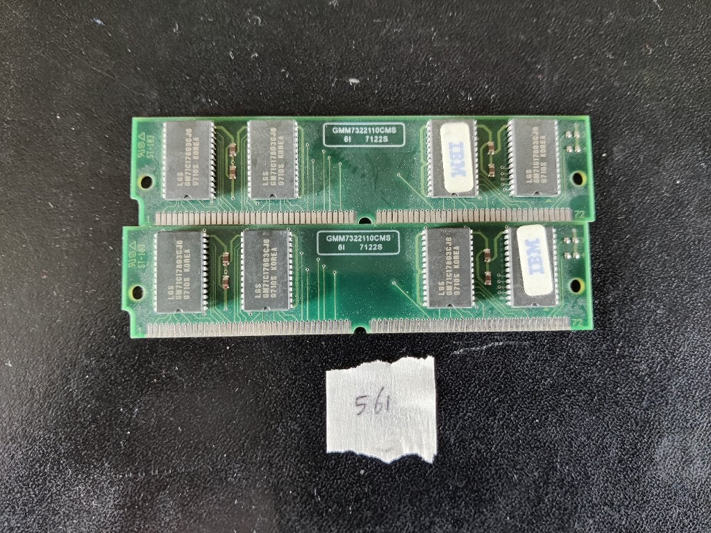 2 X IBM 8MB EDO-RAM 60ns 72-PIN [MEM561] 17-8, Ophalen of Verzenden, Gebruikt, Overige soorten, Desktop