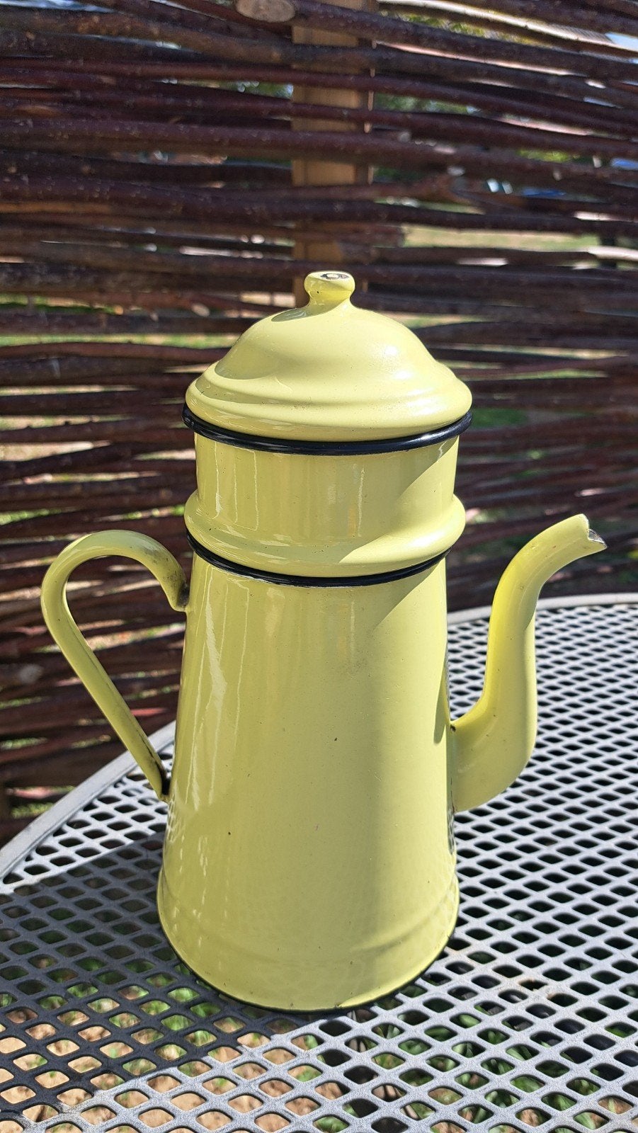 Brocante/ Vintage emaile Franse koffiepot, Antiek en Kunst, Ophalen of Verzenden