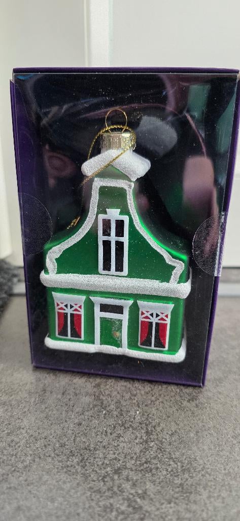 Zaans huisje glazen kersthanger nieuw, Diversen, Kerst, Ophalen of Verzenden, Nieuw