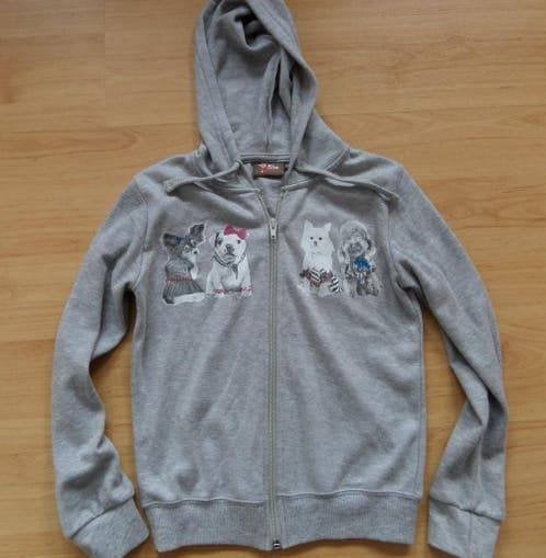 ALS NIEUW: Sweatvestje met schattige hondjes maat 128/134, Kinderen en Baby's, Kinderkleding | Maat 128, Ophalen of Verzenden