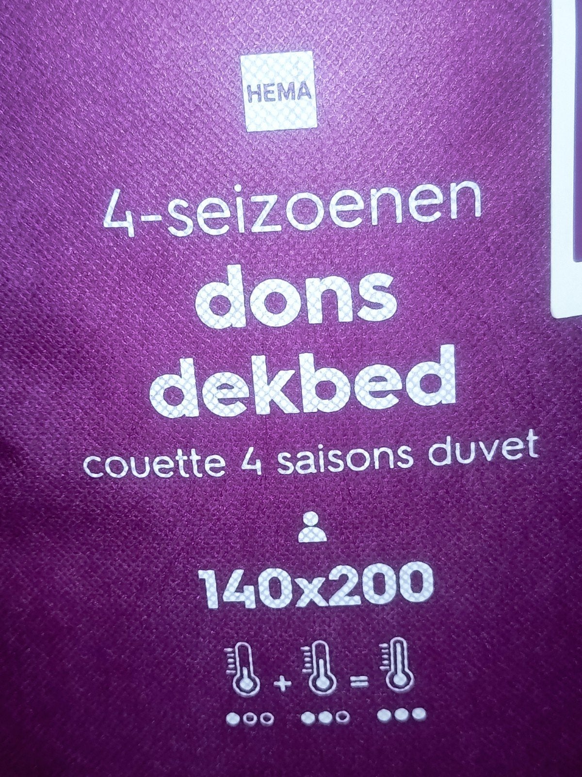 4 seizoens Hema donsdekbed, Eenpersoons, Wit, Nieuw, Dons en Veren