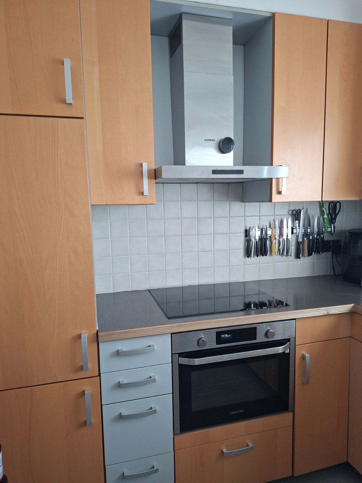 keukenblok te koop, Huis en Inrichting, Keuken | Complete keukens, Ophalen, Gebruikt, Bruin, Enkelwandige keuken