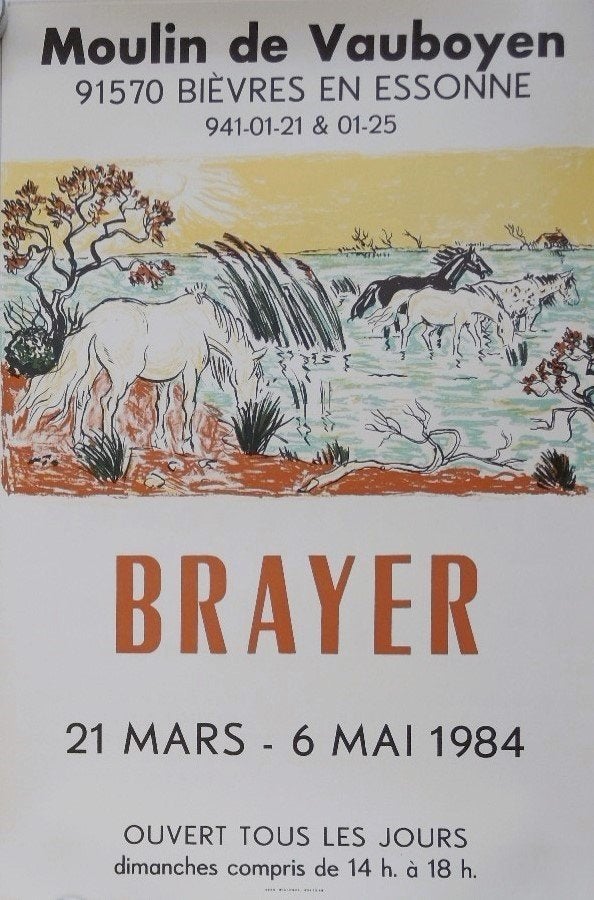 Yves Brayer poster "Moulin de Vauboyen, Bievres en Essonne", Ophalen, Minder dan 50 cm, Oorspronkelijke maker, Zo goed als nieuw