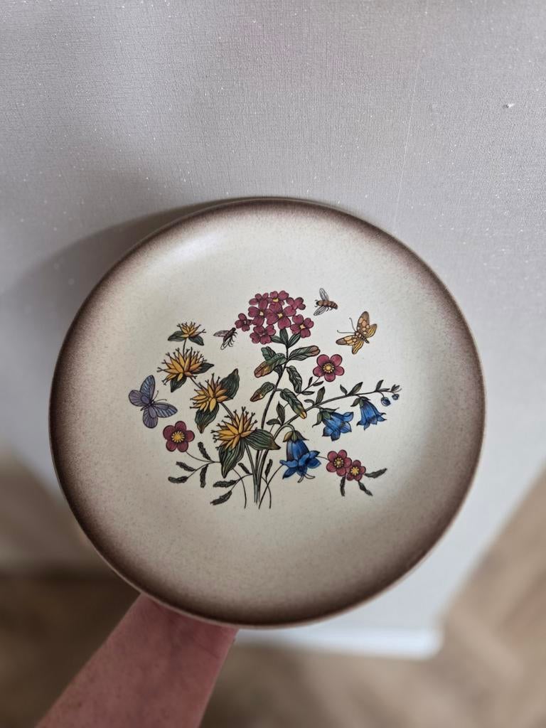 Vintage Ziegler Schaffhausen Wandbord - Bloemen & Vlinders, Ophalen of Verzenden