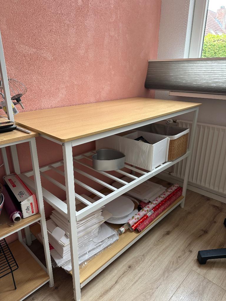Werkbank / werktafel met houten blad, Doe-het-zelf en Verbouw, Werkbanken, Ophalen, Zo goed als nieuw, 70 tot 120 cm