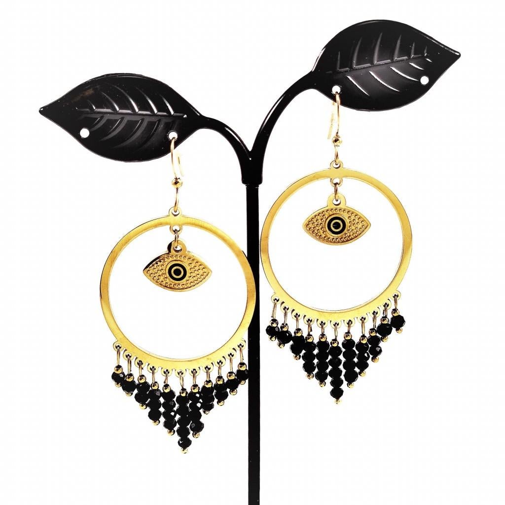 Dottilove Oorbellen Dames  RVS Gold Plated Stalen Bungelende, Met kristal, Overige materialen, Hangers, Birgitta-Gracht 33, 6465 EL Kerkrade, Nederland