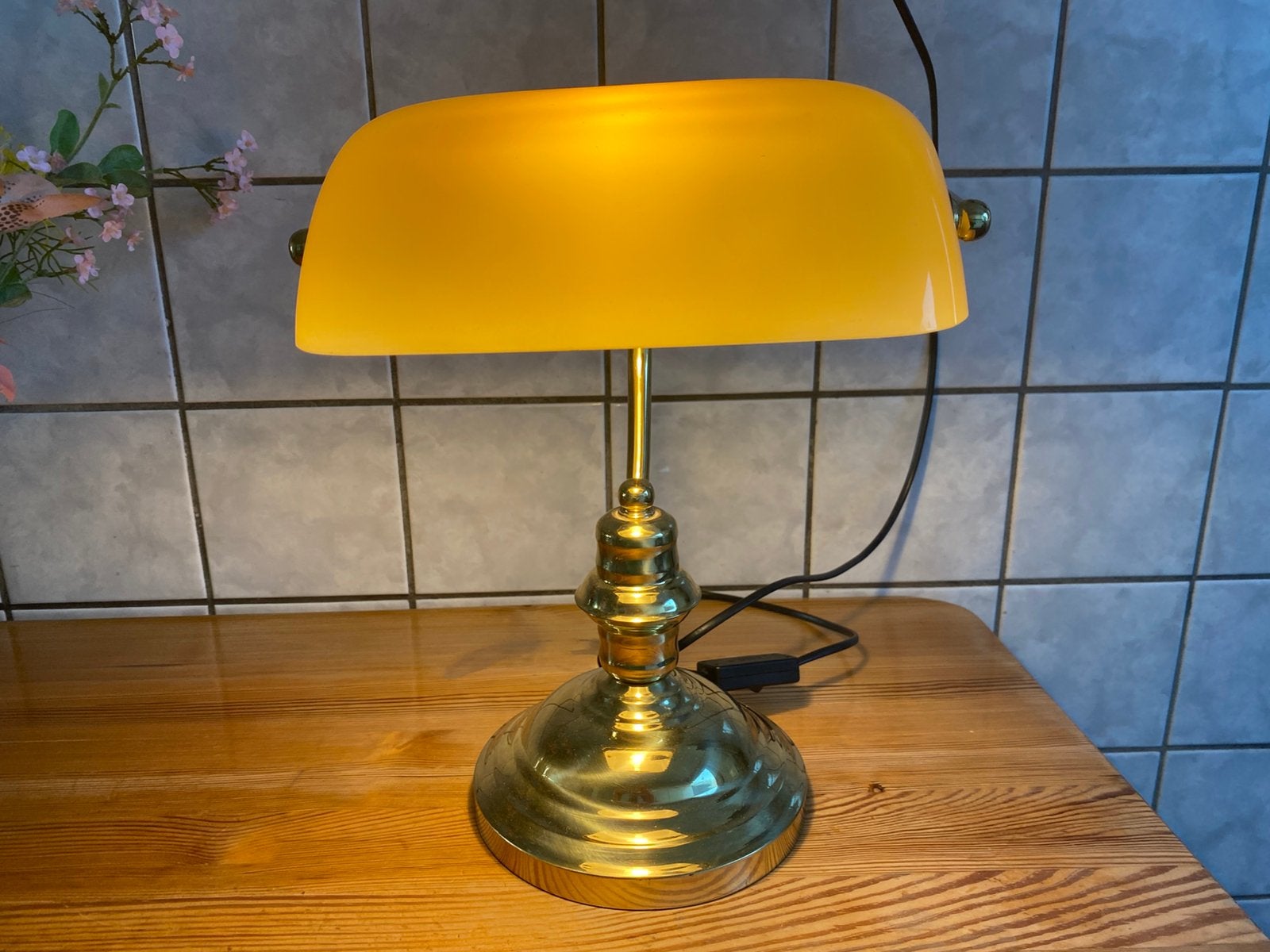 Bankierslamp Notarislamp 35x20 vaste prijs 59 euro, Ophalen of Verzenden, Zo goed als nieuw, Glas, Bankierslamp