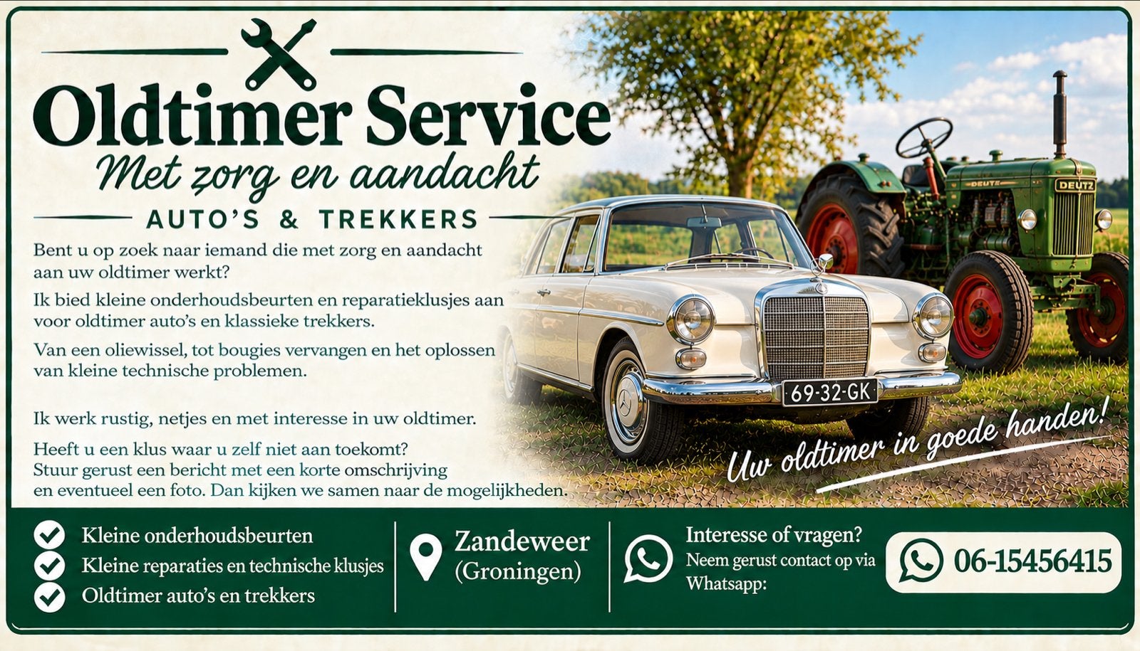 Oldtimer Service – Onderhoud & Kleine Reparaties, Ophalen