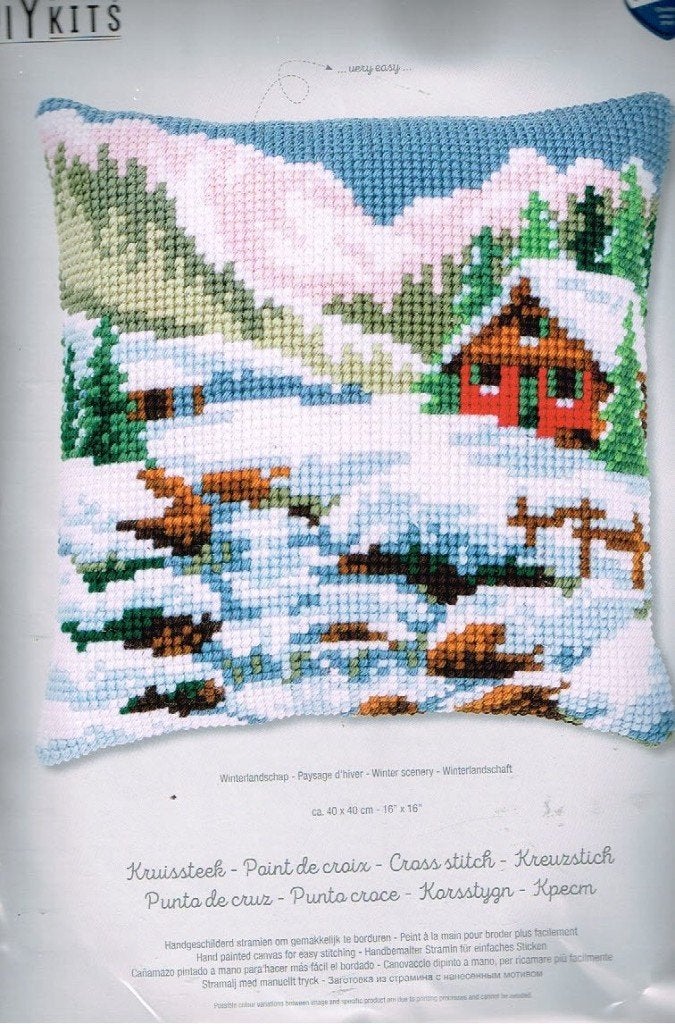 Cado vervaco borduurpakket kussen  WINTERLANDSCHAP, Hobby en Vrije tijd, Ophalen of Verzenden, Nieuw, Handborduren, Borduurpakket