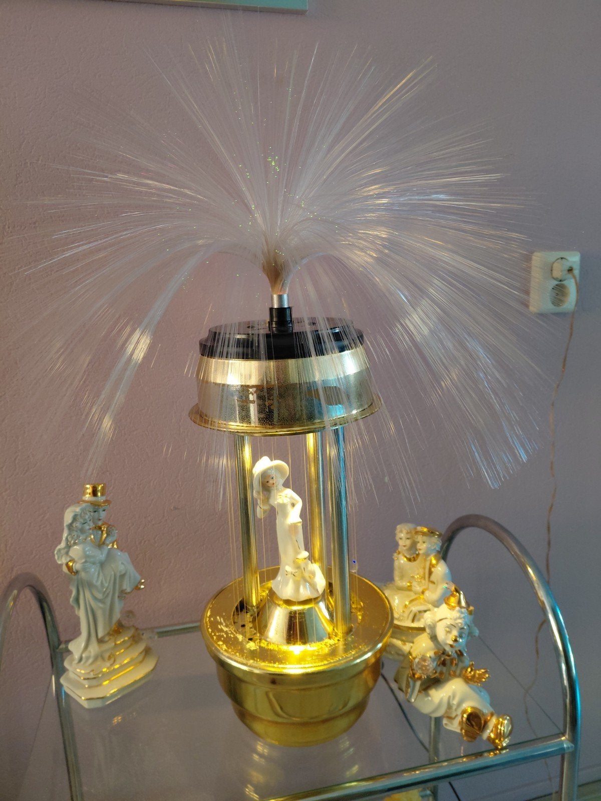 Vintage olie/regen lamp met fiber verlichting .Made in Italy, Ophalen of Verzenden, Gebruikt, Vintage
