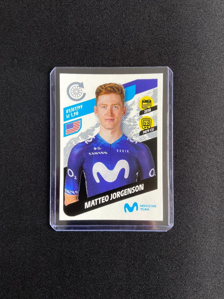 Matteo Jorgenson Panini Tour de France 2023 Rookie Sticker, Verzenden, Zo goed als nieuw, Overige sporten, Poster, Plaatje of Sticker