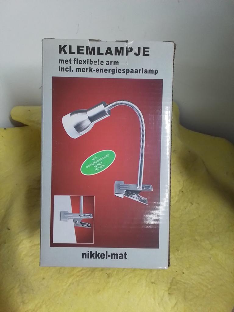 15097) mooie  klemlamp  ongebruikt, Huis en Inrichting, Lampen | Tafellampen, Ophalen of Verzenden, Nieuw, Minder dan 50 cm