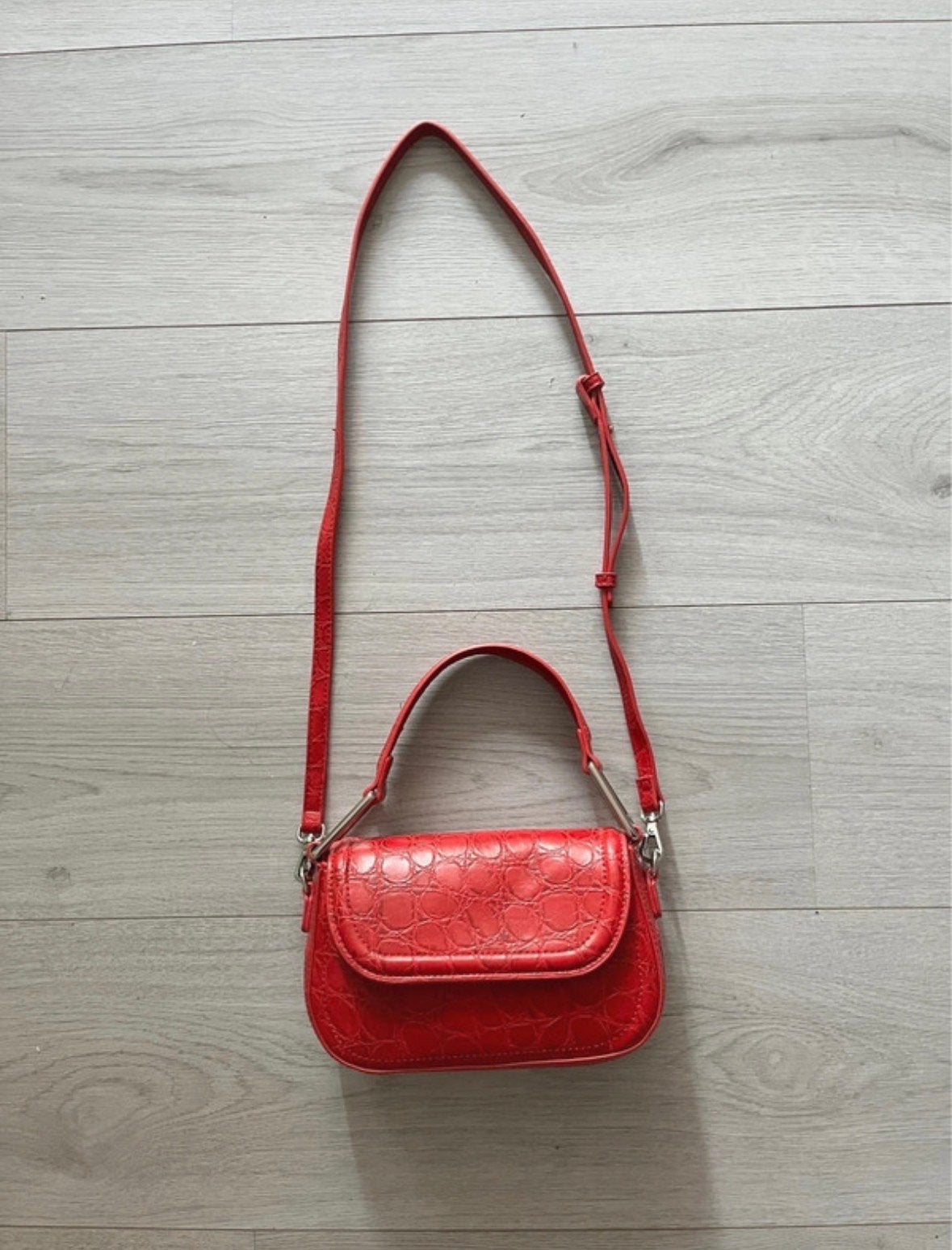 Nieuwe Zara tas met krokodillenprint - Rood, Verzenden, Nieuw, Rood, Schoudertasje