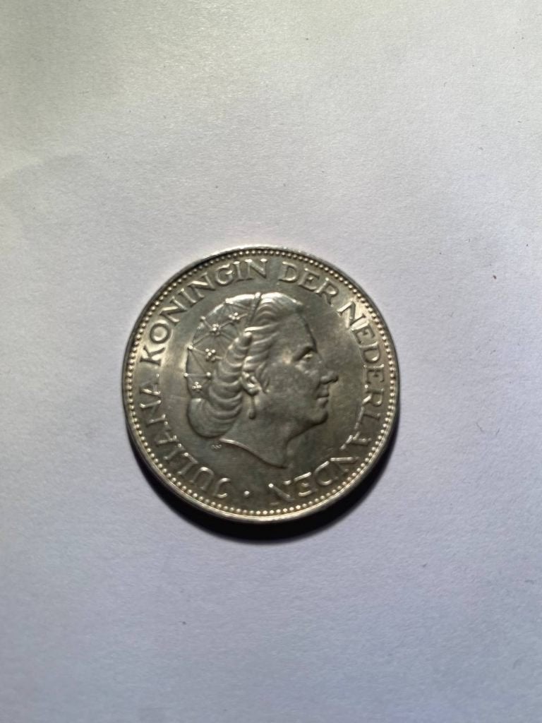 Nederland - zilveren 2,5 gulden munt uit 1962, Postzegels en Munten, Koningin Juliana, Verzenden, Zilver, Losse munt