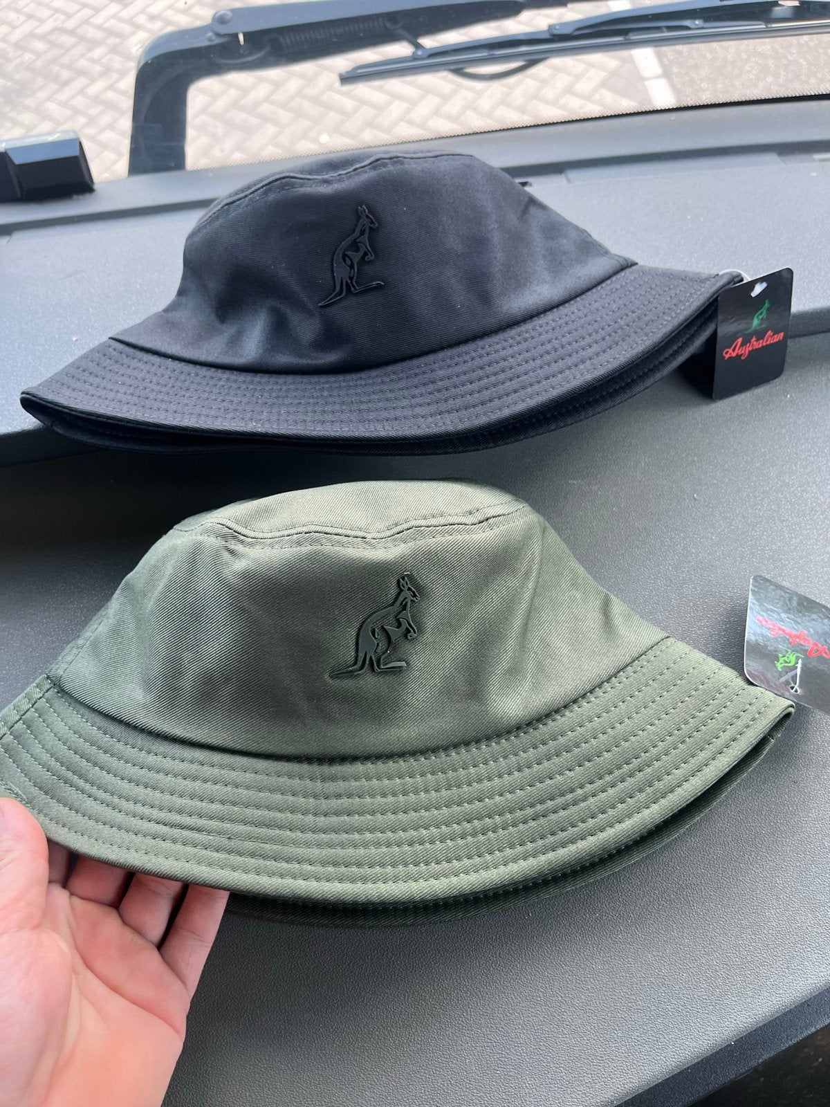 Nieuwe Australian Buckethat vissershoed - Zwart en Groen, Kleding | Heren, Hoeden en Petten, Verzenden, Nieuw, One size fits all