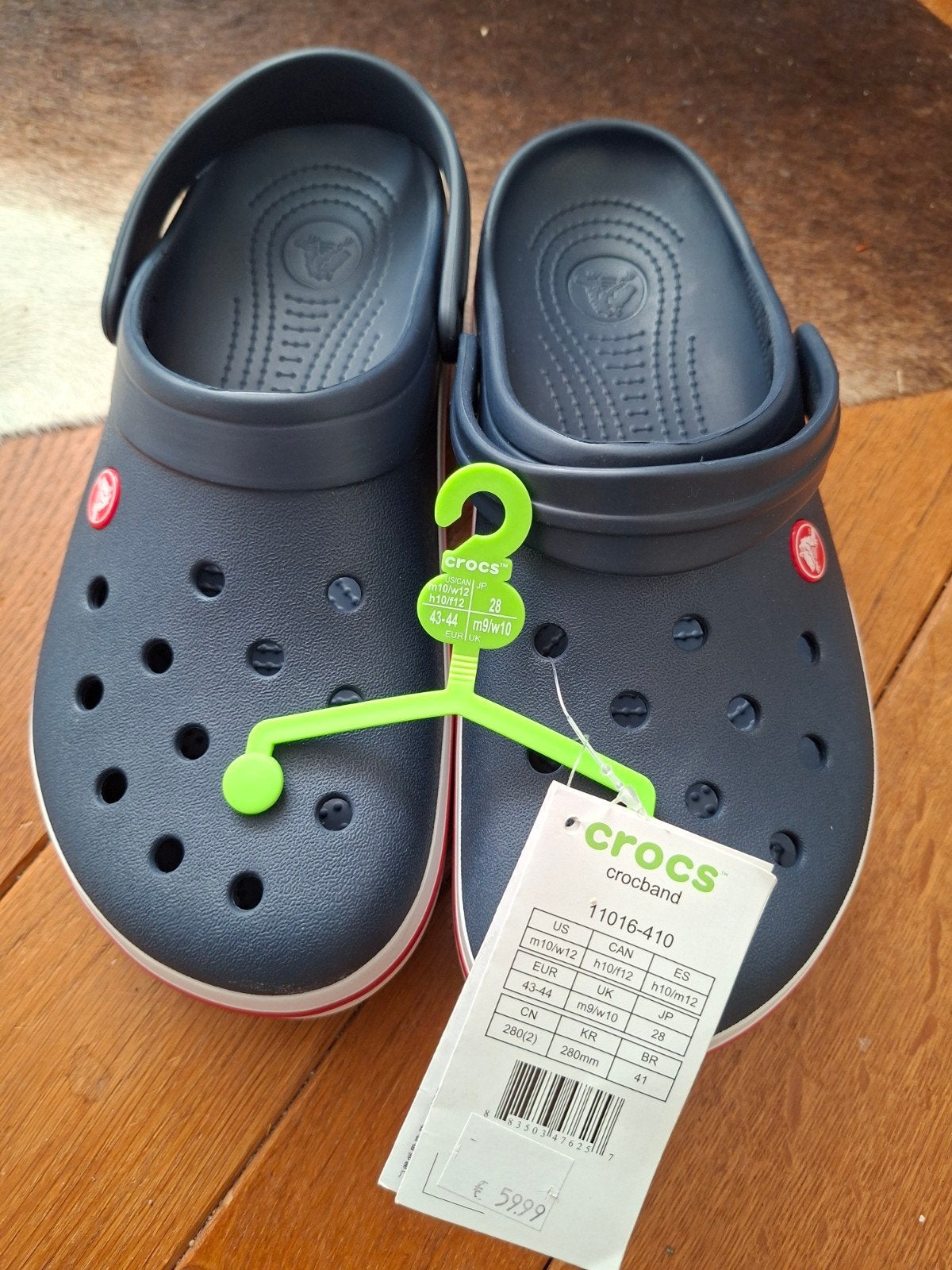 Nieuwe Crocs Crocband Navy Maat 43/44 (M10), Slippers, Crocs, Blauw, Nieuw