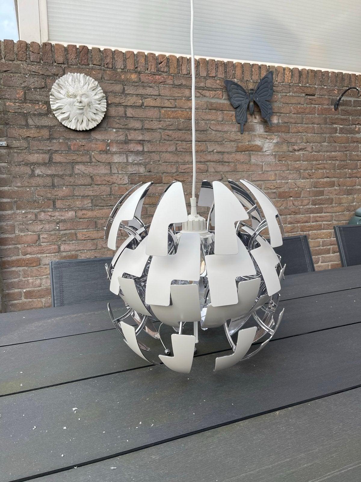 IKEA PS 2014 Hanglamp, wit/zilverkleur, 35 cm, Huis en Inrichting, Ophalen, Zo goed als nieuw, Kunststof, E27 (groot)
