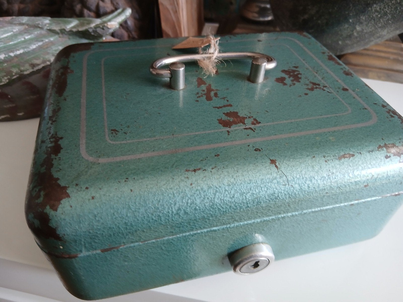 Vintage geldkistje zonder sleutel, Ophalen of Verzenden