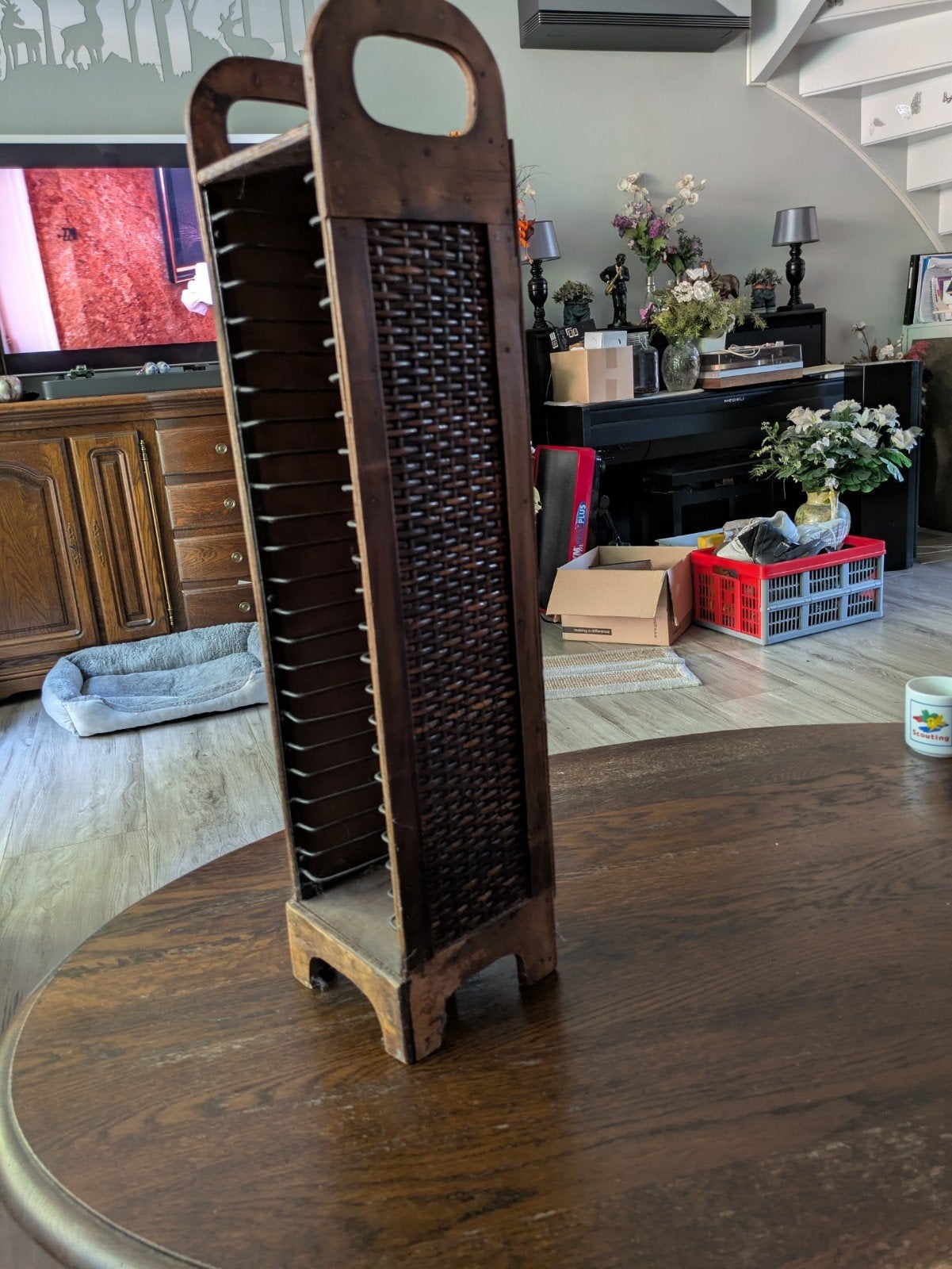 Houten CD-rek voor 23 CD's - Vintage stijl, Ophalen, Gebruikt, Minder dan 25 discs, Cd's