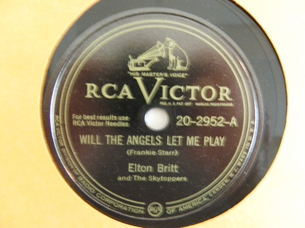 78 Toerenplaat Elton Britt - Will The Angels Let Me Play, 10 inch, Ophalen of Verzenden, Zo goed als nieuw, Overige typen