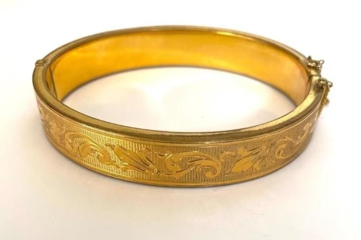 vintage mooie Goud Double armband prachtig ornament, Verzenden, Zo goed als nieuw, Goud, Staal