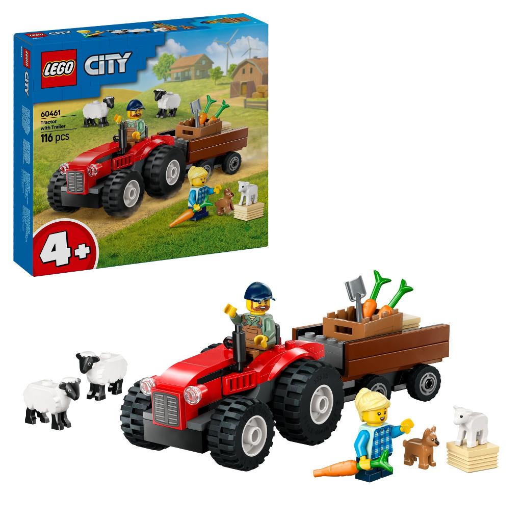 LEGO City 60461 Rode Tractor met Aanhanger en Schapen 116dlg, Ophalen of Verzenden, Nieuw, Complete set, Lego