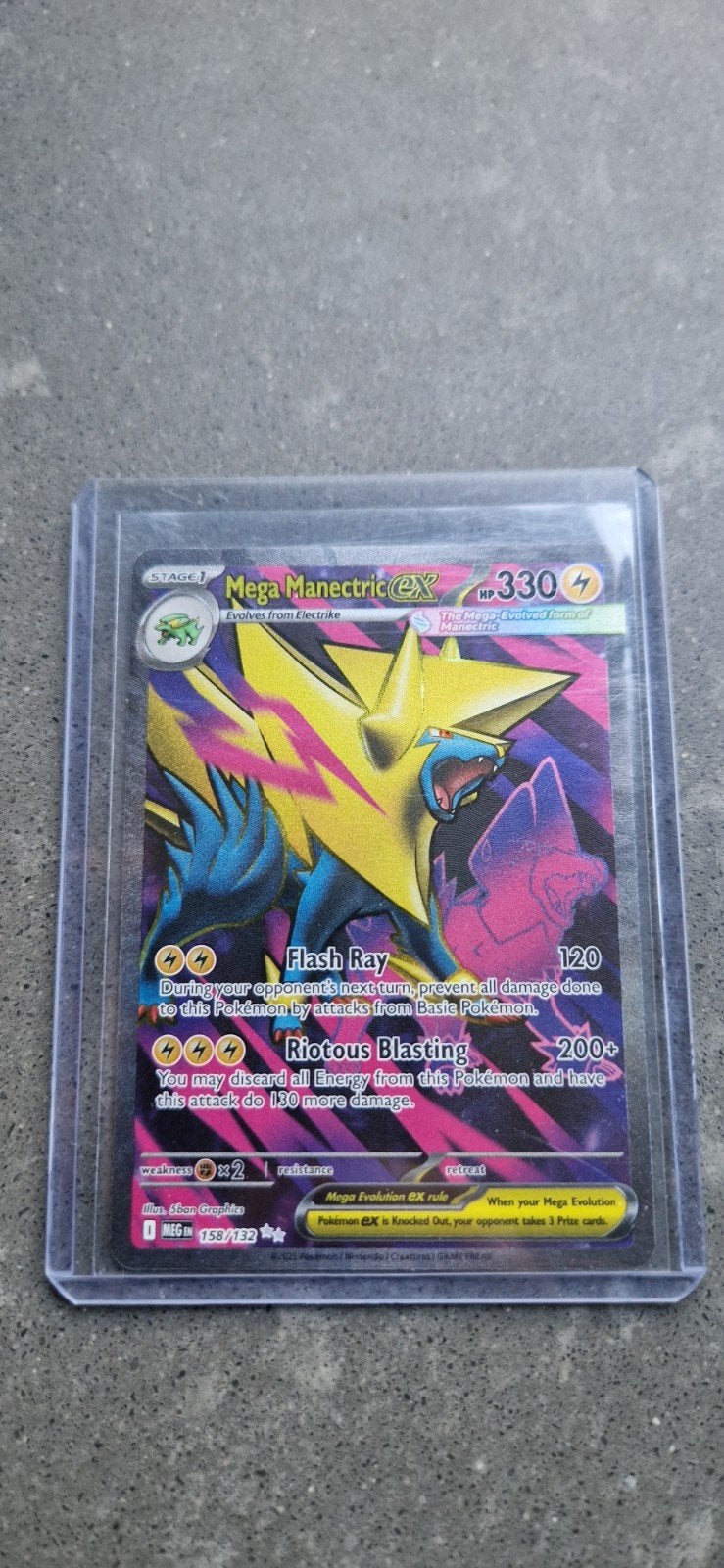 Mega Manectric EX Pokémon Kaart 158/132, Ophalen of Verzenden, Zo goed als nieuw, Losse kaart
