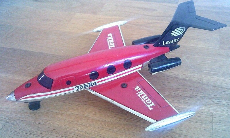 Tonka Learjet speelgoed van metaal en plastic (1979), Overige merken, Gebruikt, Ophalen of Verzenden, Groter dan 1:72