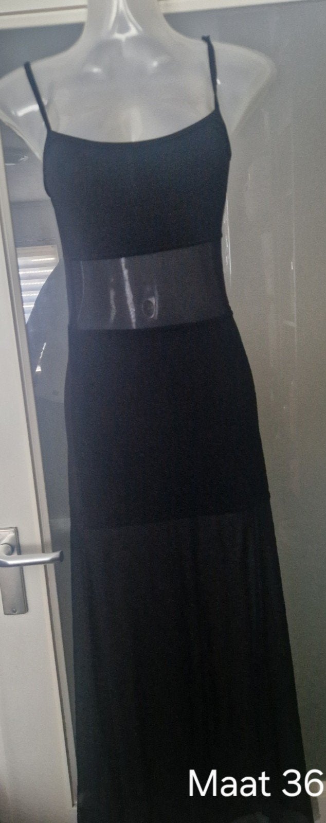 Maat 36 party dress met mesh, Ophalen of Verzenden, Zo goed als nieuw, Maat 36 (S), Zwart