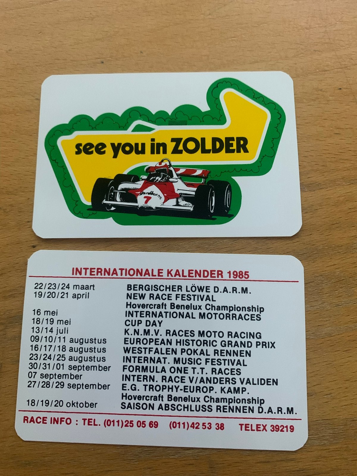 Zolder programma 1985 / Dunlop sticker, Verzamelen, Verzenden, Nieuw, Formule 1