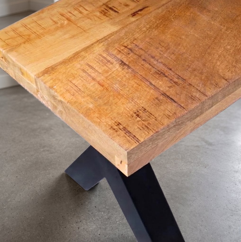 Mangohouten Eetkamerbank 180cm Naturel (2 stuks mogelijk), Hout, Ophalen of Verzenden, Zo goed als nieuw, Houten Bankje