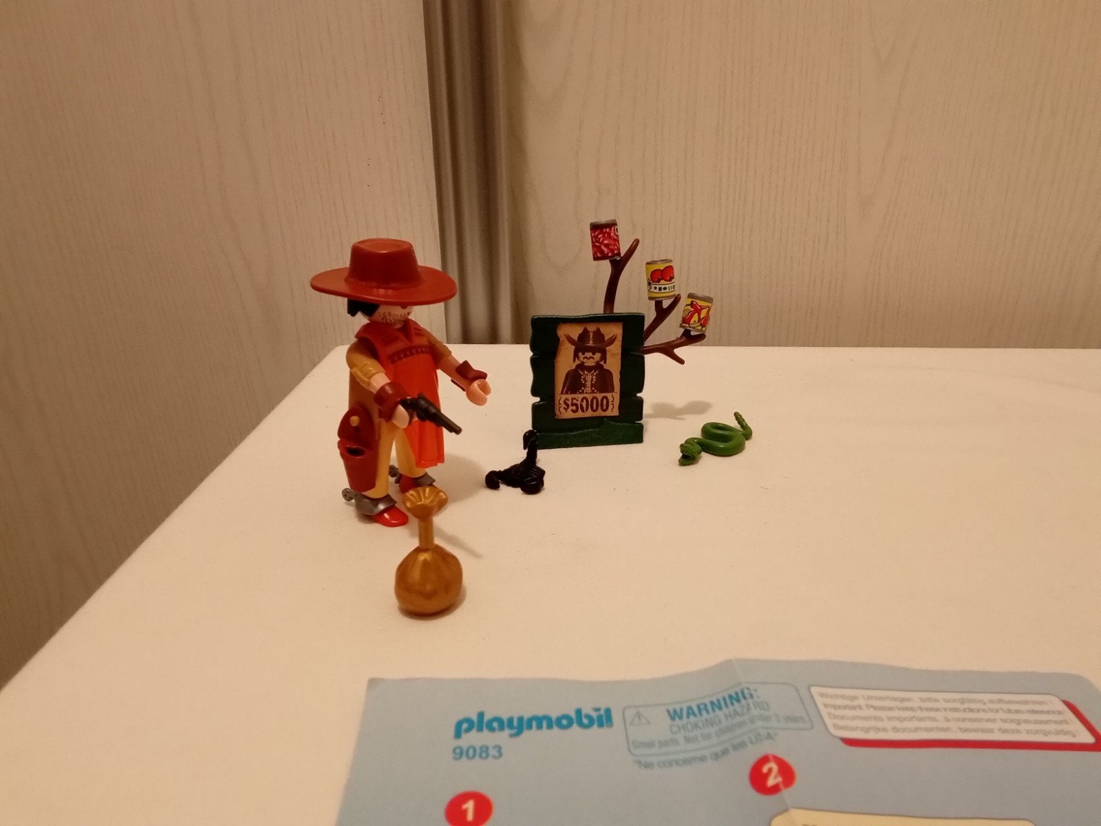 playmobil 9083 cowboy schiet blikjes compleet, Complete set, Ophalen of Verzenden, Zo goed als nieuw, Figuren