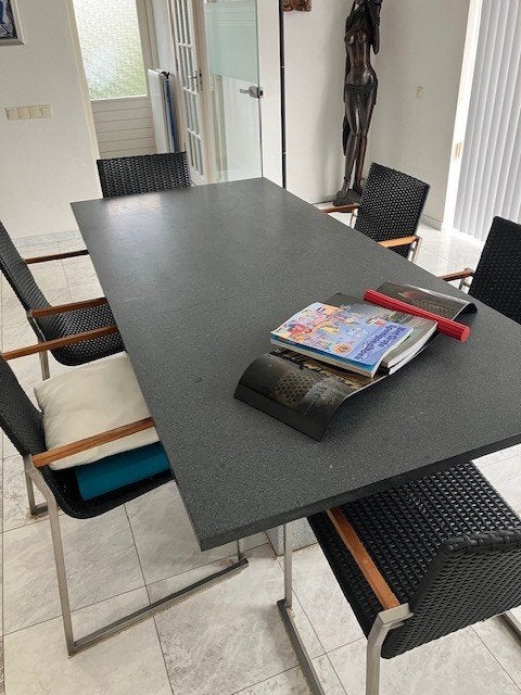 graniten tuin tafel en pilaren, Ophalen, Zo goed als nieuw, Rechthoekig, Overige materialen