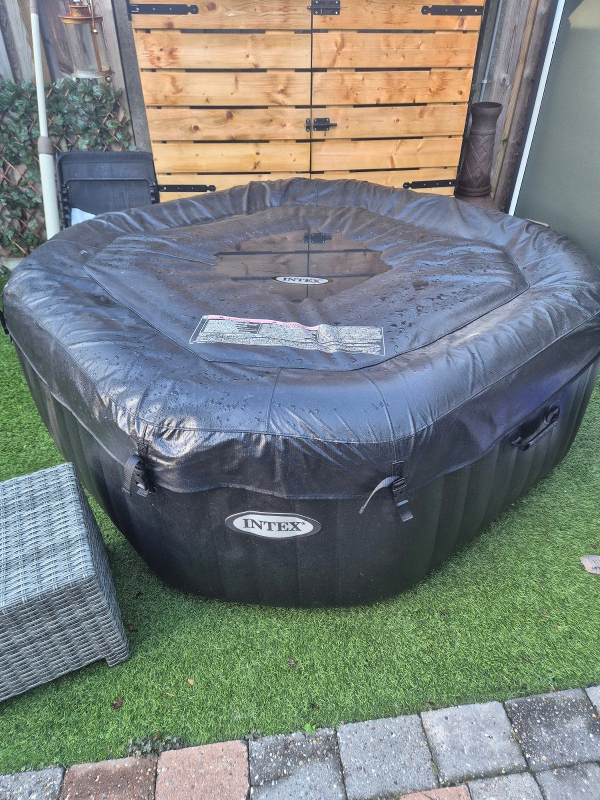 zgan zeer compleet Intex PureSpa sc-20n 6 persoons Jacuzzi m, Ophalen, Opblaaszwembad, Rond, Zo goed als nieuw