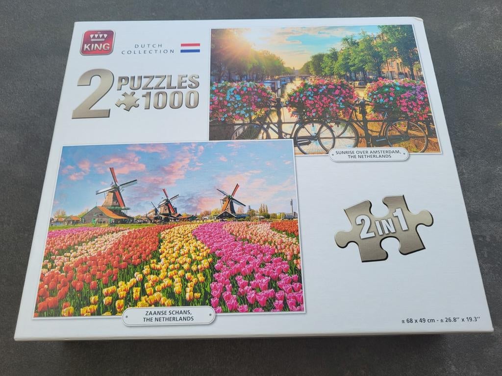 King Puzzel 2x1000 stukjes - Nederlandse Collectie, Ophalen of Verzenden, 500 t/m 1500 stukjes, Nieuw, Legpuzzel