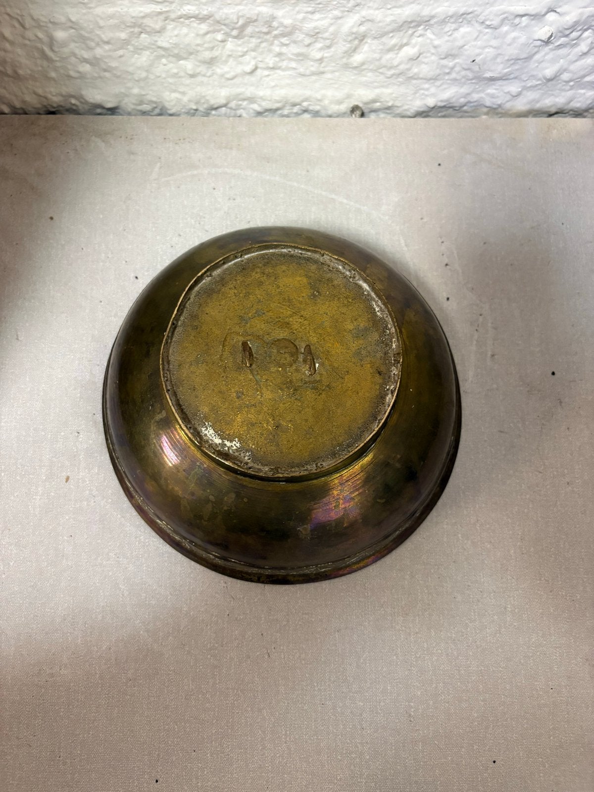 Antieke Messing Schaal met Bewerkte Rand - ca. 1900, Ophalen of Verzenden