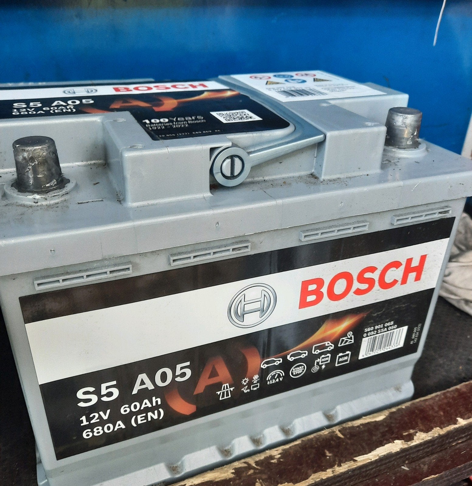 AGM 60Ah 12V Bosch, Ophalen of Verzenden, Gebruikt