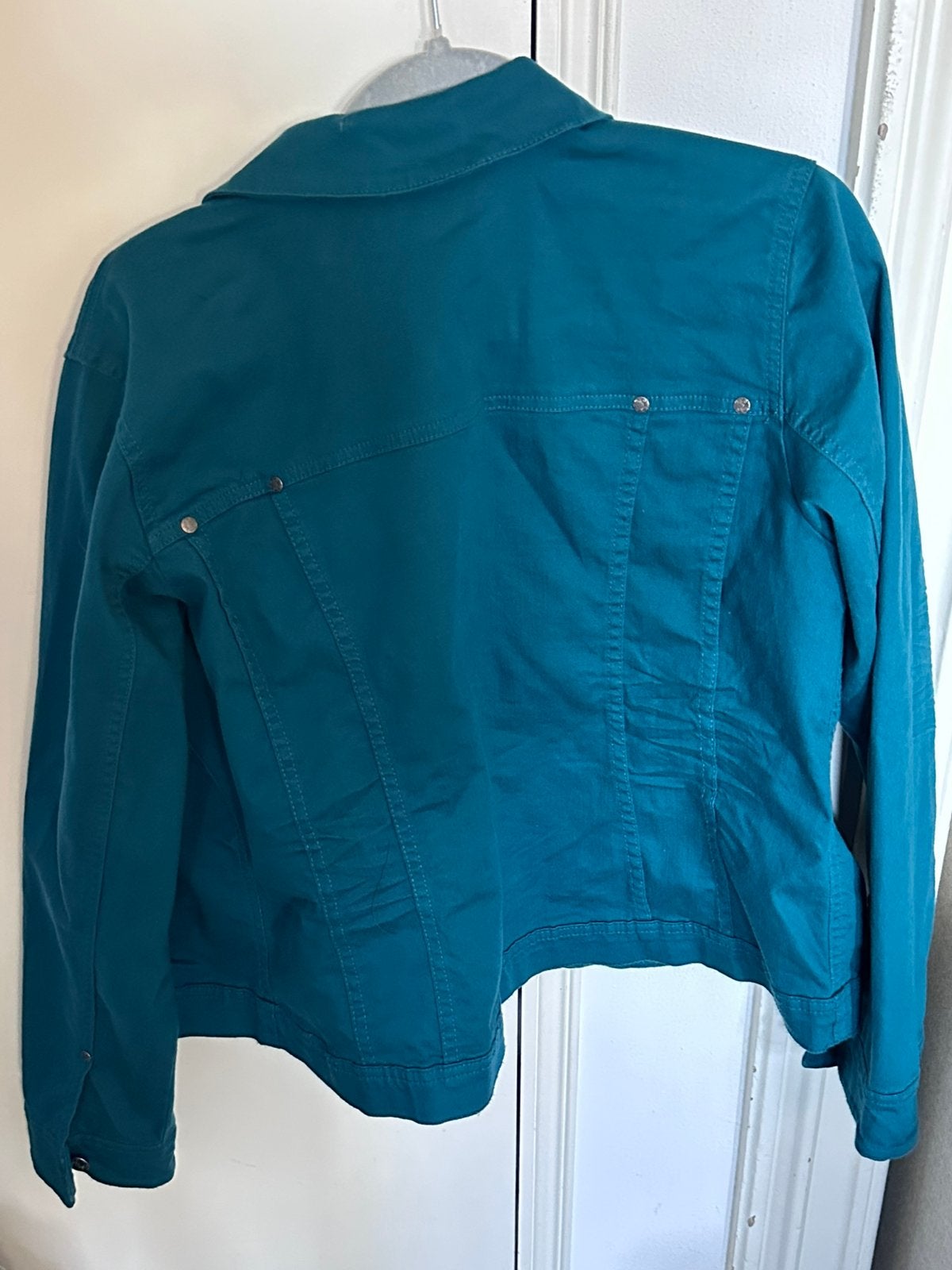 Jeans jasje petrol kleur, Ophalen of Verzenden, Zo goed als nieuw, Maat 46/48 (XL) of groter, Blauw