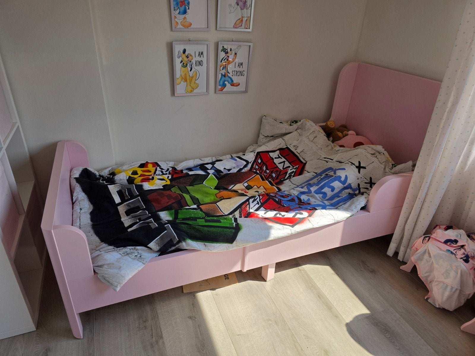 Meegroeibed inclusief matras - Roze IKEA BUSUNGE, Ophalen, 80 cm, 200 cm, Hout