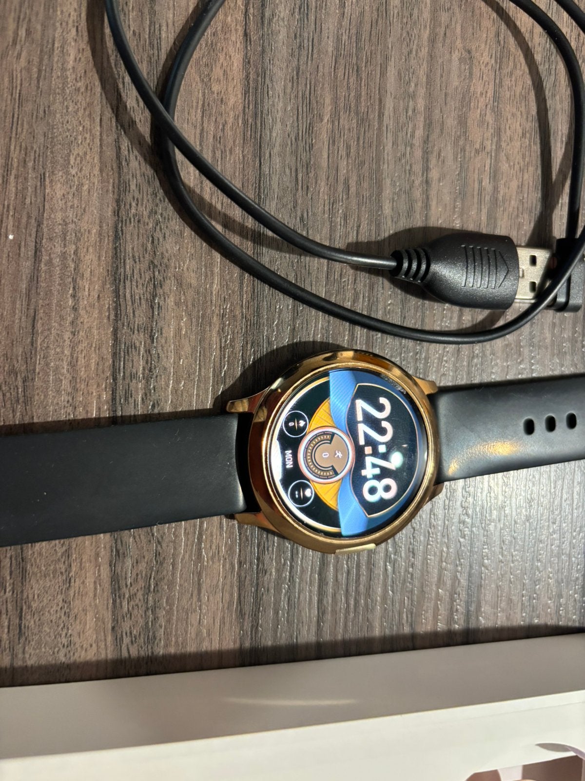 Smartwatch met extra bandje en oplader, Hartslag, Zwart, Nieuw, Ophalen of Verzenden