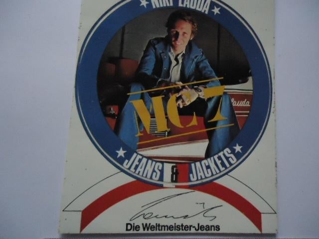 sticker oud NIKI LAUDA Formule 1 F1 F-1 vintage MC7 jeans, Verzenden, Zo goed als nieuw, Bedrijf of Vereniging