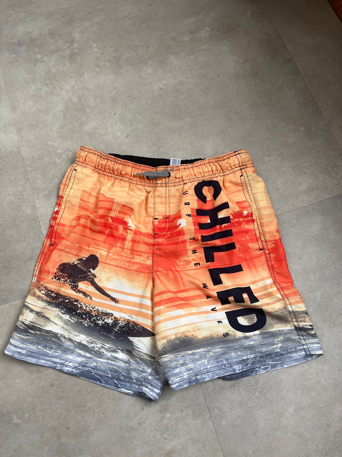 Stoere zwembroek maat 158/164 met surfprint, Gebruikt, Ophalen of Verzenden, Maat 158, Zwembroek