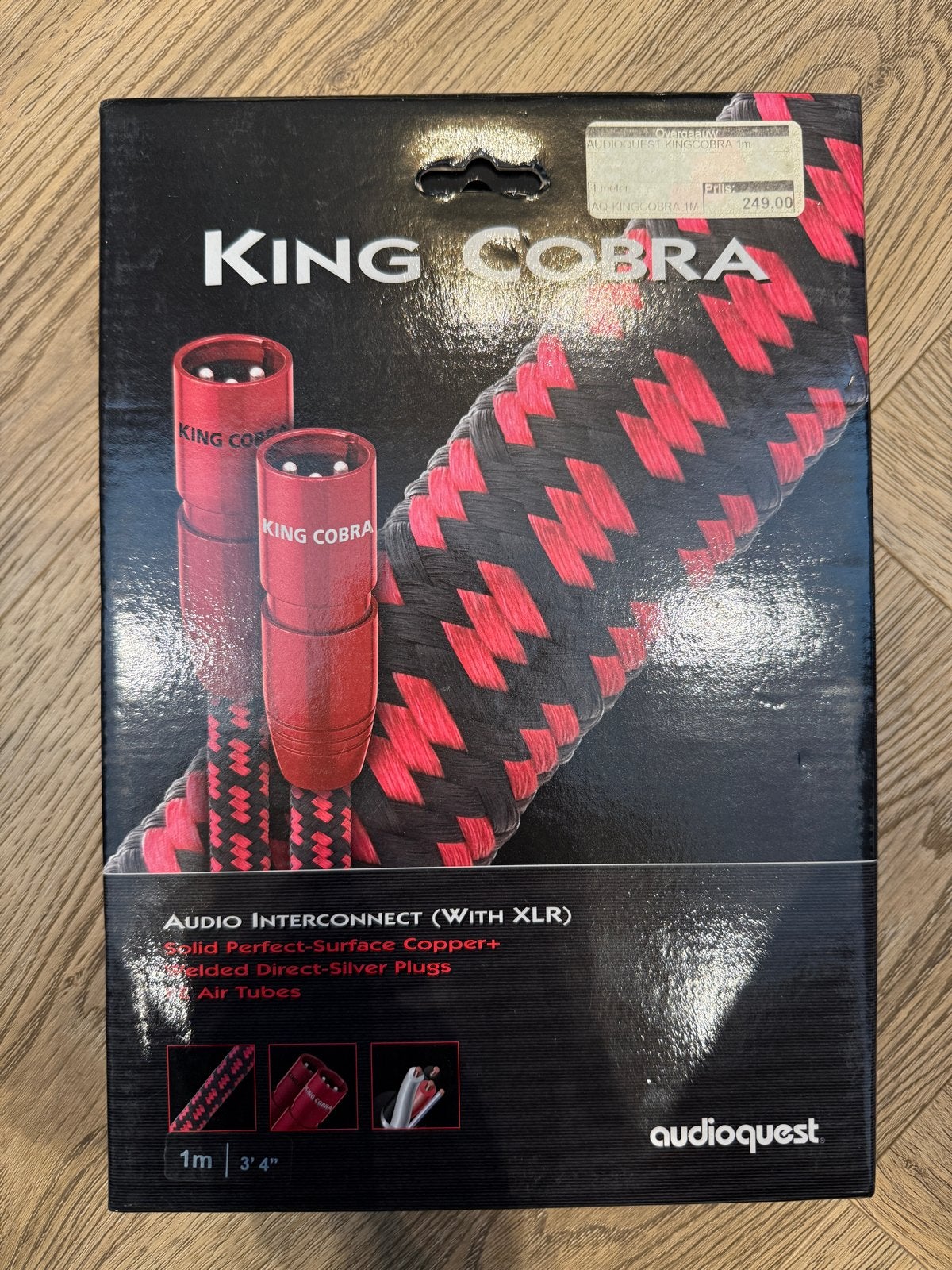 AudioQuest King Cobra XLR Interlink Kabel - 1m winkel €249, Audio, Tv en Foto, Ophalen of Verzenden, Nieuw, Minder dan 2 meter